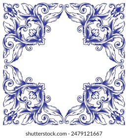 Vintage Ornament. Border ornament. Suitable for wedding invitation cards. Floral engraving decoration for postcards or invitations for social media.