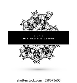 Plantilla vectorial de tarjeta de ornamento vintage. Florece el marco con elementos retro. Diseño de invitaciones de lujo