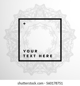 Plantilla vectorial de tarjeta de ornamento vintage. Florece el marco con elementos retro. Diseño de invitaciones de lujo