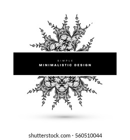 Plantilla vectorial de tarjeta de ornamento vintage. Florece el marco con elementos retro. Diseño de invitaciones de lujo