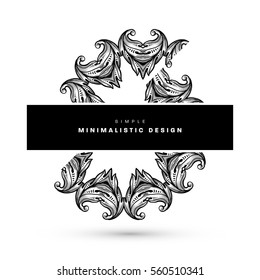Plantilla vectorial de tarjeta de ornamento vintage. Florece el marco con elementos retro. Diseño de invitaciones de lujo