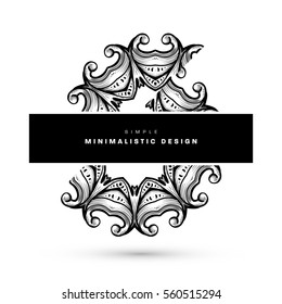 Vintage Ornament Card Vector Template. Flourishes Frame with Retro Elements. Luxury Invitation Design
