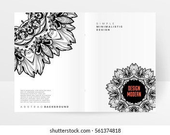 Plantilla vectorial de tarjeta de ornamento vintage. Florece el marco con elementos retro. Diseño de invitaciones de lujo