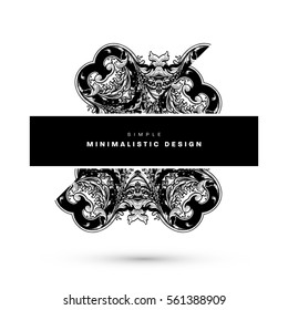 Vintage Ornament Card Vector Template. Flourishes Frame with Retro Elements. Luxury Invitation Design