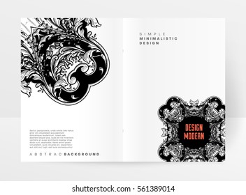 Plantilla vectorial de tarjeta de ornamento vintage. Florece el marco con elementos retro. Diseño de invitaciones de lujo