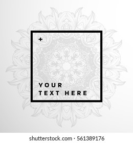 Plantilla vectorial de tarjeta de ornamento vintage. Florece el marco con elementos retro. Diseño de invitaciones de lujo