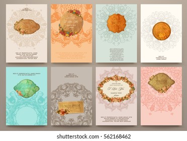 Vintage Ornament Card Vector Template. Flourishes Frame with Retro Elements. Luxury Invitation Design