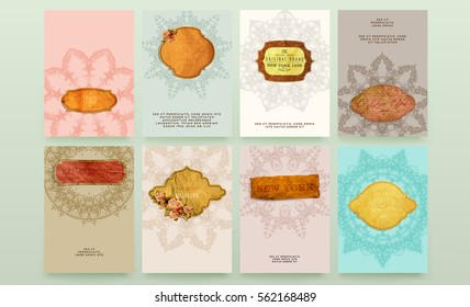Vintage Ornament Card Vector Template. Flourishes Frame with Retro Elements. Luxury Invitation Design