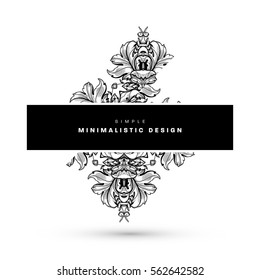Plantilla vectorial de tarjeta de ornamento vintage. Florece el marco con elementos retro. Diseño de invitaciones de lujo