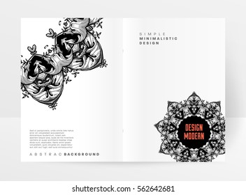 Vintage Ornament Card Vector Template. Flourishes Frame with Retro Elements. Luxury Invitation Design