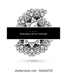 Plantilla vectorial de tarjeta de ornamento vintage. Florece el marco con elementos retro. Diseño de invitaciones de lujo