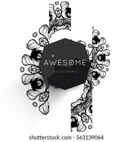 Vintage Ornament Card Vector Template. Flourishes Frame with Retro Elements. Luxury Invitation Design