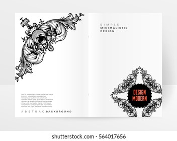 Plantilla vectorial de tarjeta de ornamento vintage. Florece el marco con elementos retro. Diseño de invitaciones de lujo