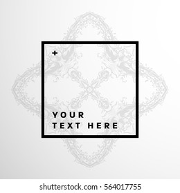 Vintage Ornament Card Vector Template. Flourishes Frame with Retro Elements. Luxury Invitation Design