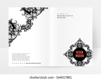 Vintage Ornament Card Vector Template. Flourishes Frame with Retro Elements. Luxury Invitation Design