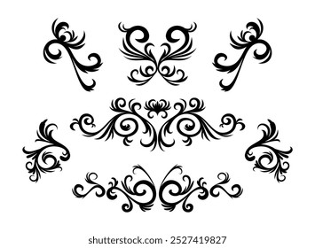 Vintage ornament collection with black style
