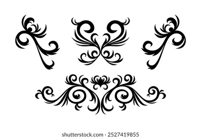Vintage ornament collection with black style