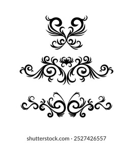 Vintage ornament collection with black style