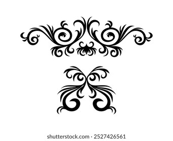 Vintage ornament collection with black style