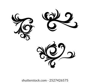 Vintage ornament collection with black style
