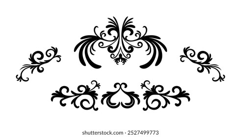 Vintage ornament collection with black style