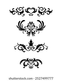 Vintage ornament collection with black style