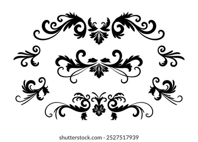 Vintage ornament collection with black style