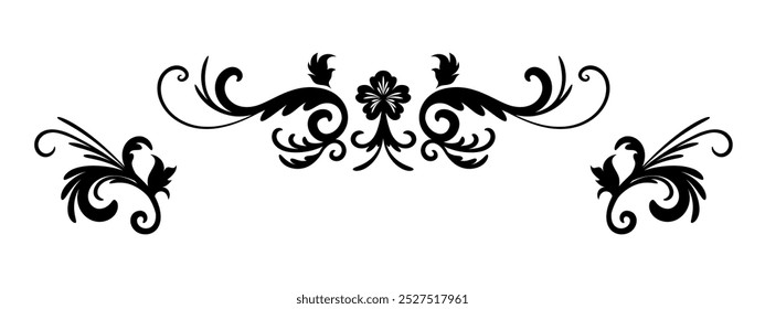 Vintage ornament collection with black style