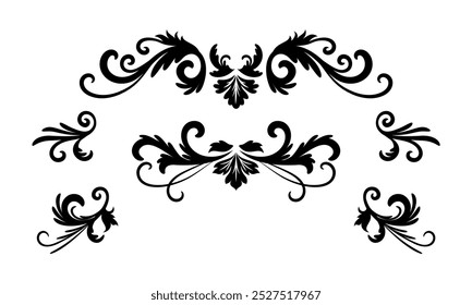 Vintage ornament collection with black style