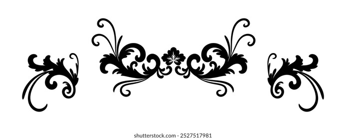 Vintage ornament collection with black style