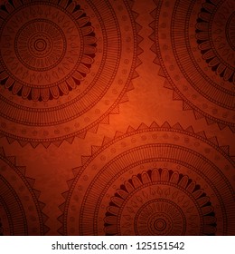Vintage ornament dark background. Vector image