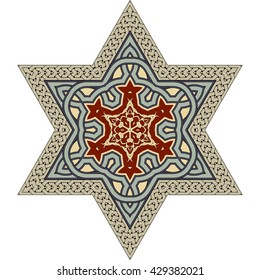 Vintage ornament with David star motif 