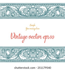 Vintage ornament for decoration invitations, flyers, brochures, postcards, greetings set of elements,vector hand drawing.