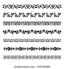 Vintage ornament divider elements Linedecoration retro style floral Vector
