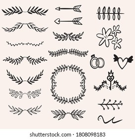 Vector Hand Drawn Design Elements Lines Stock Vector (Royalty Free ...