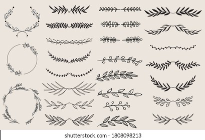 Line Borders Laurels Text Dividers Stock Vector (Royalty Free ...