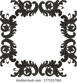 Vintage Ornament Element in baroque style with filigree and floral engrave the best situated for create frame, border, banner. It's hand drawn foliage swirl like victorian or damask design arabesque.