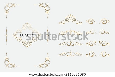 vintage ornament elements as a design frame for wedding invitations, menus, documents and certificates. 