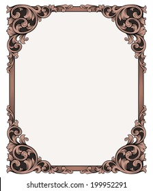 Vintage ornament frame antique style vector design