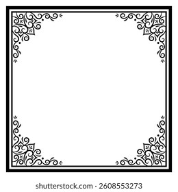 Vintage ornament frame border vector illustration