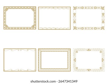 Vintage ornament frame. Decorative border frames, retro style divider. Elegant vintage frame and wedding ornaments Isolated icons vector set. Calligraphic filigree black ink borders collection