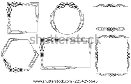 Vintage ornament frame. Decorative border frames, retro style divider. Elegant vintage frame and wedding ornaments Isolated icons vector set. Calligraphic filigree black ink borders collection