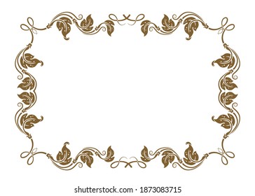 Vintage Ornament Frame and Greeting Card Vector Template. Retro Luxury Invitation, Royal Certificate isolated on white background