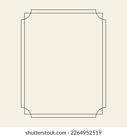 Vintage ornament frame. Outline frame design element.