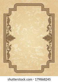 Vintage ornament frame in retro style