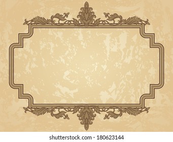 Vintage ornament frame in retro style