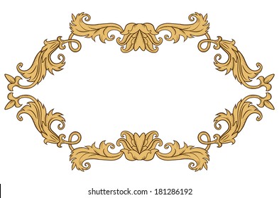 Vintage ornament frame in retro style