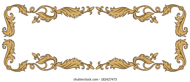 Vintage ornament frame in retro style