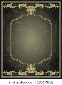 Vintage ornament frame in retro style