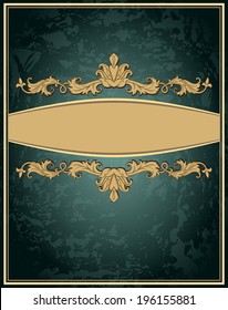 Vintage ornament frame in retro style